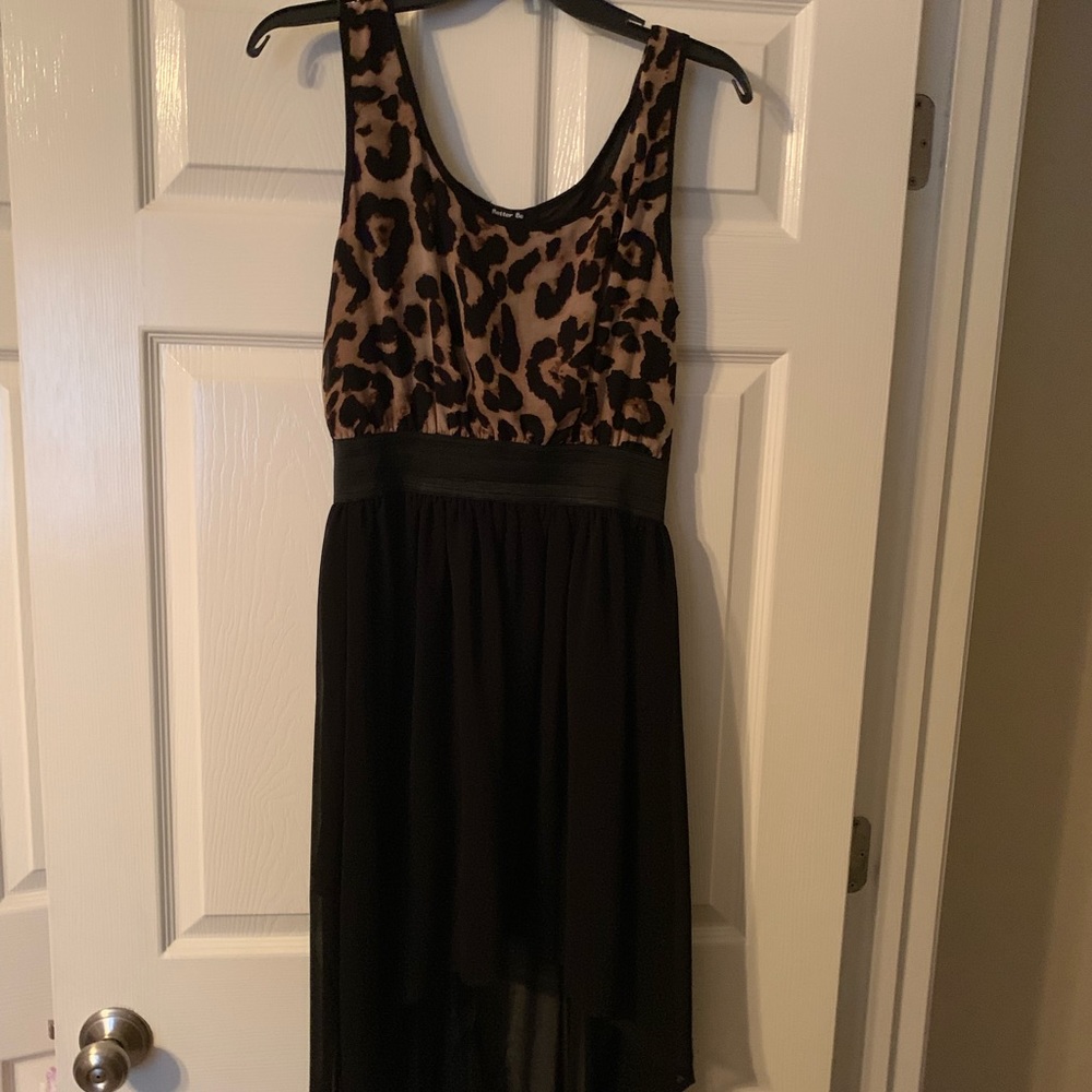 Cheetah print high-low dress